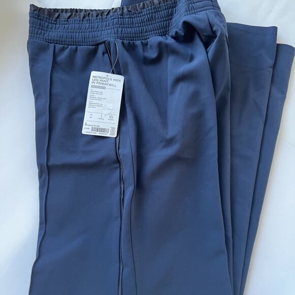 NWT Athleta Metropolis Wide Leg Pant In Primatwill Size 2 Navy/ Black #530635 - Picture 1 of 6